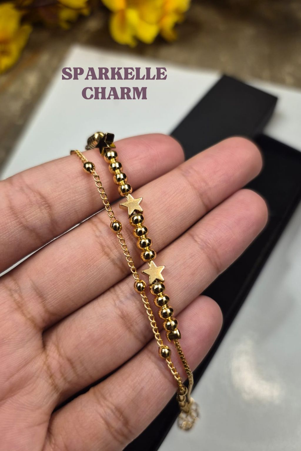 Double layered star bracelet